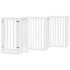 vidaXL Dog Gate Set of 9 White Poplar Wood 177.2 in long Foldable
