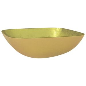 vidaXL Basin Glass 16.5x16.5x5.5" Gold