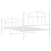 vidaXL Metal Bed Frame without Mattress with Footboard White 107 x 79.9 "
