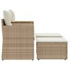 vidaXL Garden Sofa Beige PE rattan 2-seater Adjustable Feet
