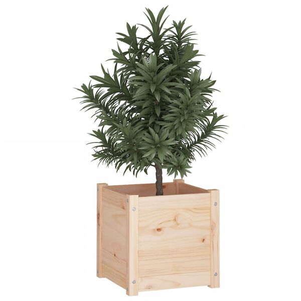 vidaXL Planter Set of 2 Natural Wood Solid Pinewood Medium Planters