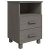 vidaXL Bedside Cabinet Set of 2 Light grey Solid pine wood, MDF Standard