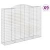 vidaXL Arched Gabion Baskets 9 pcs 118.1x19.7x220/240" Galvanised Iron