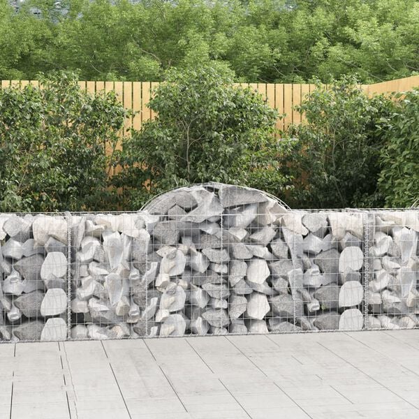 vidaXL Gabion Basket Set of 11 Silver Galvanized Iron Large