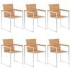 vidaXL Patio Chairs 6 pcs with Cushions Solid Teak Wood