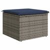 vidaXL Garden Stool Grey 21.65 x 21.65 x 14.57 in Poly Rattan