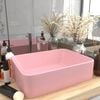 vidaXL Luxury Wash Basin Matt Pink 16.1x11.8x4.7" Ceramic