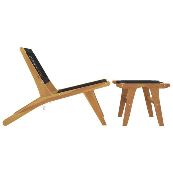 vidaXL Garden Chair Natural wood Solid Teak Wood Standard Foldable