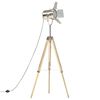 vidaXL Floor Lamp Natural and silver Solid mango wood and steel