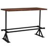vidaXL Bar Table Dark Brown Solid Reclaimed Wood Large Footrest
