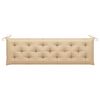 vidaXL Patio Bench with Beige Cushion 68.9" Solid Teak Wood