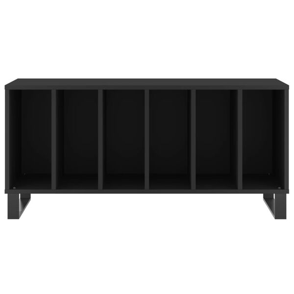 vidaXL Record Cabinet Black Engineered wood, iron 39.4x15.0x18.9 in