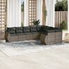 vidaXL Garden Sofa Set Grey PE Rattan, Powder-Coated Steel, Polyester