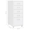 vidaXL Mobile File Cabinet White Metal Medium Rollable