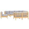 vidaXL Garden Lounge Set Grey Cushions