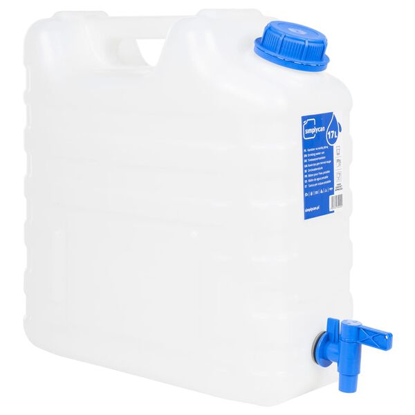 vidaXL Water Container with Tap Transparent 4.0 gal Plastic