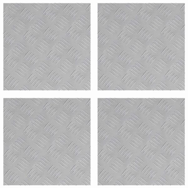 vidaXL Stair Tread Square 4 pcs Silver 15.75 x 15.75 in Aluminium