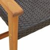 vidaXL Garden Bench Black and Brown Poly Rattan, Solid Acacia Wood, Metal