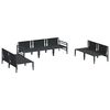 vidaXL Garden Sofa Set with Cushion 7 pcs Black Steel