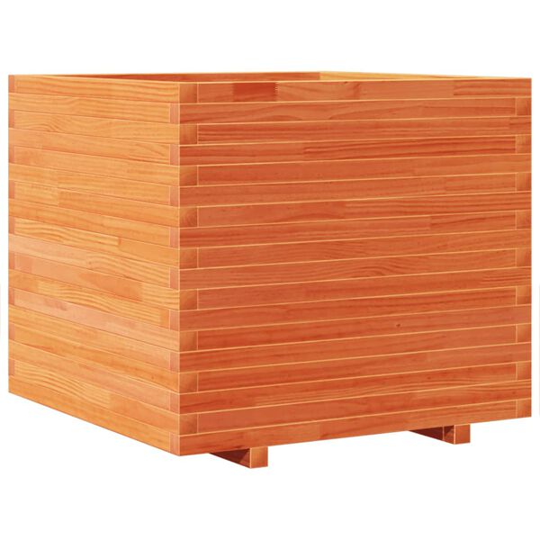 vidaXL Garden Planter Wax Brown Solid Pine Wood 31.5 x 31.5 x 28.3 in