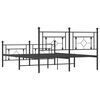 vidaXL Bed Frame Black Powder-Coated Steel King Bed Frame Rectangular