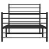 vidaXL Bed Frame Black Steel Single Bed Frame Rectangular