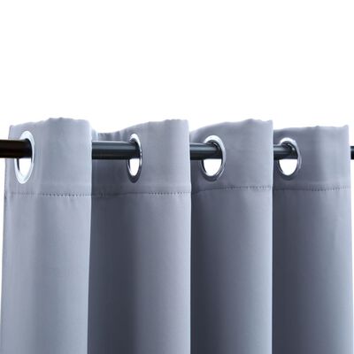 vidaXL Blackout Curtains with Rings 2 pcs Gray 54"x84" Fabric
