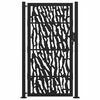 vidaXL Garden Gate Black 39.4x68.9" Steel Trace  Design