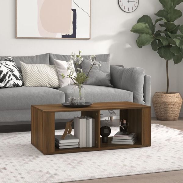 vidaXL Coffee Table Brown Oak Engineered Wood 39.4 in x 19.7 in x 14.2 in