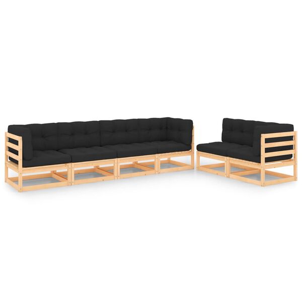 vidaXL Garden Lounge Set Anthracite (cushions)