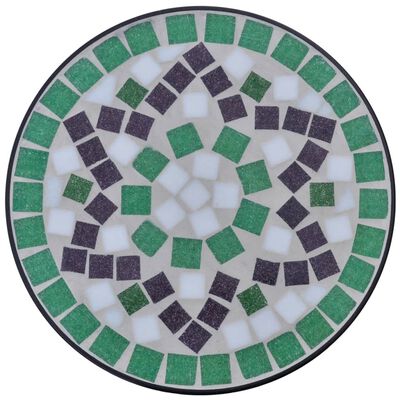 vidaXL Mosaic Side Table Plant Table Green White