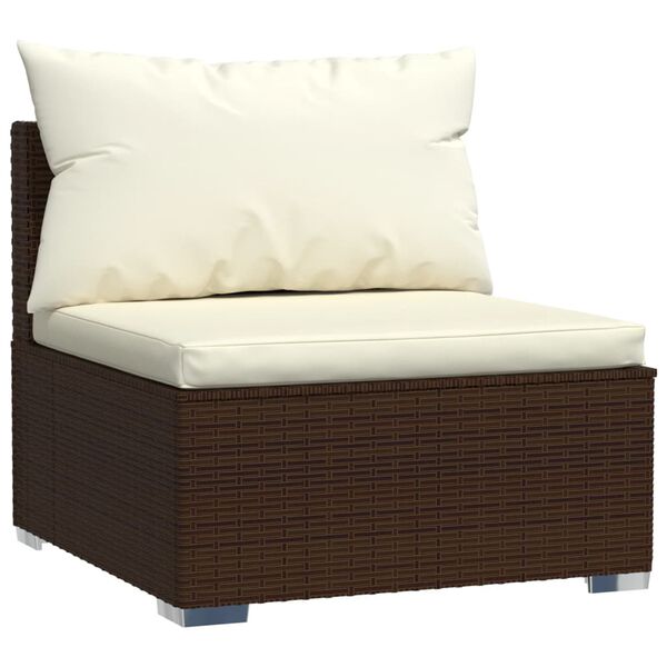 vidaXL Garden Lounge Set Brown PE rattan Large Modular