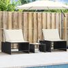 vidaXL Lounger Black PE rattan Standard Adjustable Armrests