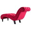 vidaXL Chaise Lounge Red Velvet, Polyester Large Ergonomic