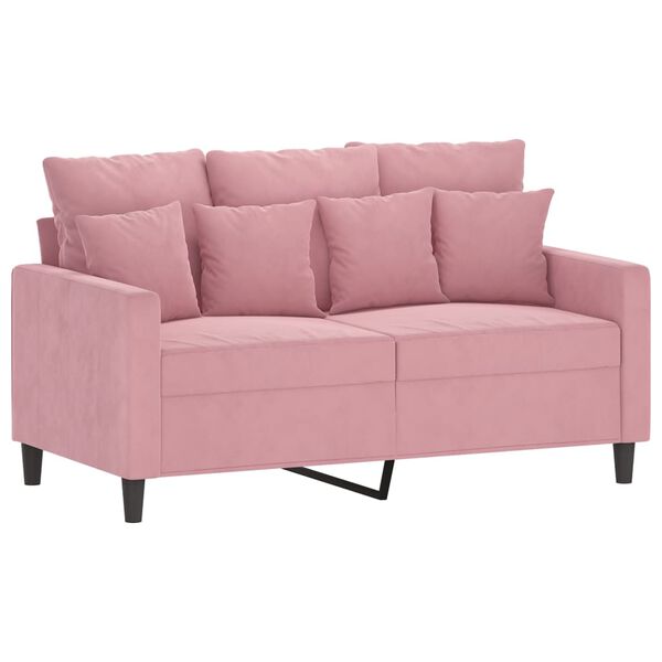 vidaXL 2-seater Sofa Pink Velvet 47.2 in between armrests Durable