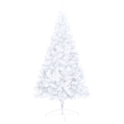 vidaXL Artificial Half Christmas Tree with LEDs&Ball Set White 70.8"