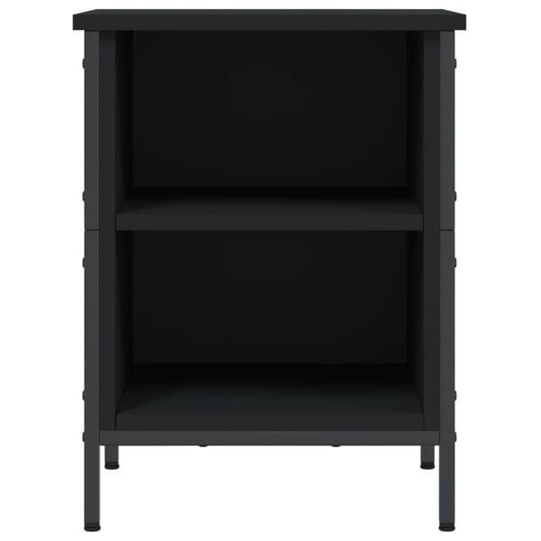 vidaXL Shoe Cabinet Black Engineered wood, powder-coated steel Medium