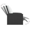 vidaXL Garden Reclining Chair Black, Cream White PE rattan, Steel, Polyester