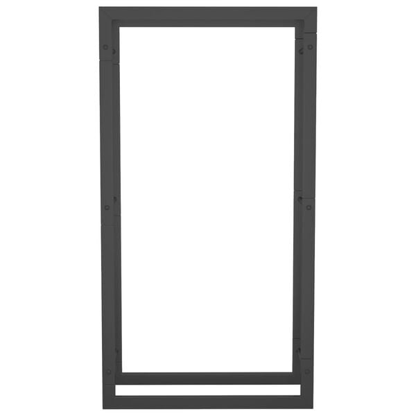 vidaXL Firewood Rack Matt Black 19.7"x11"x37" Steel