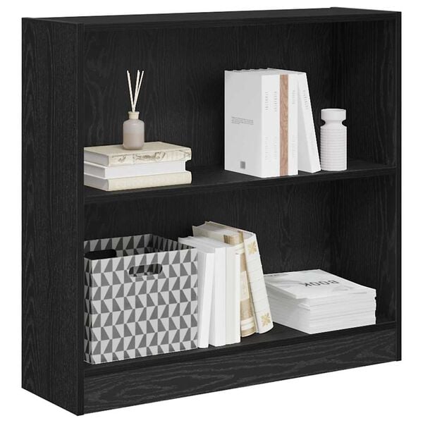 vidaXL Bookshelf Black Oak 31.50 x 9.45 x 29.92 in Engineered Wood