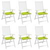 vidaXL Patio Chair Cushions 6 pcs Bright Green 15.7x15.7x1.6" Oxford Fabric