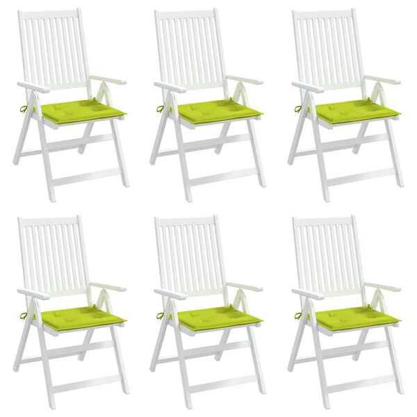 vidaXL Patio Chair Cushions 6 pcs Bright Green 15.7x15.7x1.6" Oxford Fabric