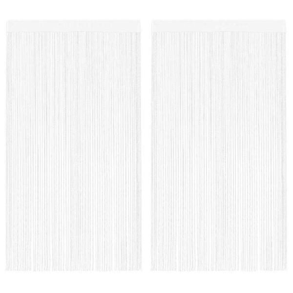 vidaXL String Curtains 2 pcs 39.4x98.4" White