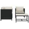 vidaXL Garden Sofa Set Black PE rattan 4 Piece Set Modular