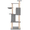 vidaXL Cat Tree Light grey Engineered wood, plush, sisal Large Durable