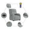 vidaXL Stand Up Massage Recliner Chair Light grey