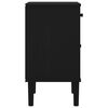 vidaXL Bedside Cabinet Black Solid pine wood, engineered wood, poly rattan