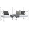 vidaXL Daybed With Trundle White Steel 35.4x74.8 in for mattress size