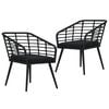 vidaXL Garden Chair Set of 2 Black