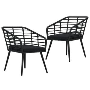 vidaXL Garden Chair Set of 2 Black